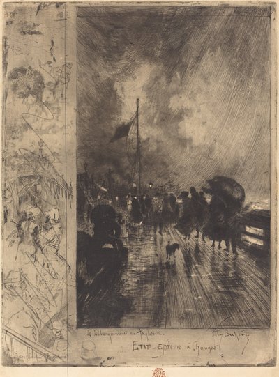 A Landing in England Landing in England, 1879. od Felix Hilaire Buhot