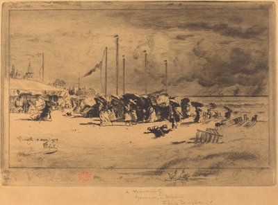 Bouře v Trouville od Felix Hilaire Buhot