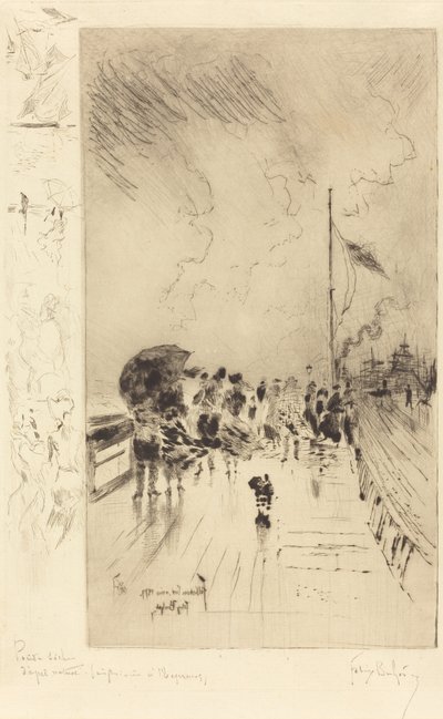 Molo v Anglii, 1879. od Felix Hilaire Buhot