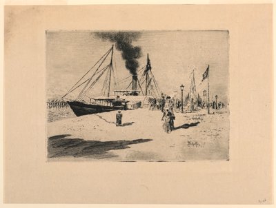 Hodil na Trouville od Felix Hilaire Buhot