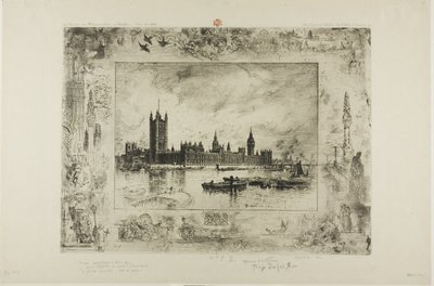 Westminsterský palác od Felix Hilaire Buhot