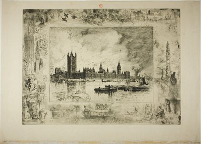 Westminsterský palác od Felix Hilaire Buhot