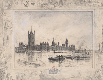 Westminsterský palác, 1884. od Felix Hilaire Buhot
