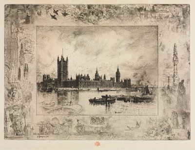 Westminster Place, 1884. od Felix Hilaire Buhot