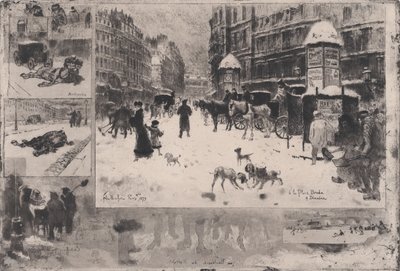 Zima v Paříži nebo sníh v Paříži, 1879. od Felix Hilaire Buhot