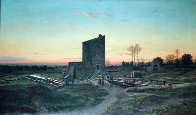 Římská krajina aneb The Wash-House of Albano od Felix Hippolyte Lanoue