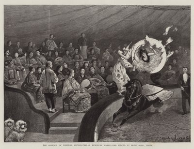 Pokrok západní civilizace, Evropský putovní cirkus v Hong Kongu, Čína od Felix Hippolyte Lucas