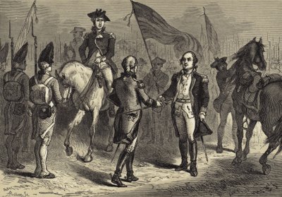 Generál Lincoln obdrží Cornwallisův meč od generála O