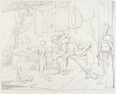 (Rip Van Winkle, ilustrace) Rip baví děti od Felix Octavius Carr Darley