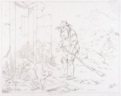 (Rip Van Winkle, ilustrace) Rip se vrací do svého domu v troskách od Felix Octavius Carr Darley