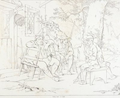 (Rip Van Winkle, ilustrace) Rip s Junto v hostinci Village inn od Felix Octavius Carr Darley