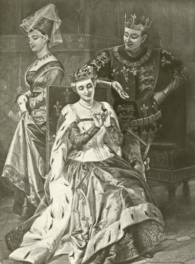 Král Jindřich Pátý. Akt V, Scéna II (hlubotisk) od Felix Octavius Carr Darley