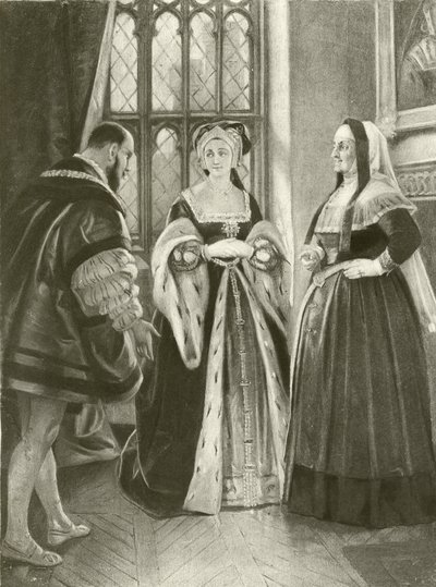 Král Jindřich VIII. Akt II, Scéna III (hlubotisk) od Felix Octavius Carr Darley