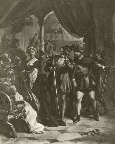 Král Jindřich VIII. I. dějství, IV. scéna (hlubotisk) od Felix Octavius Carr Darley