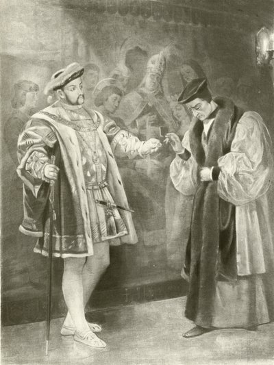 Král Jindřich VIII. V. dějství, scéna I (hlubotisk) od Felix Octavius Carr Darley