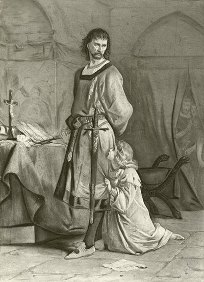 král Jan. Akt IV, scéna I (hlubotisk) od Felix Octavius Carr Darley