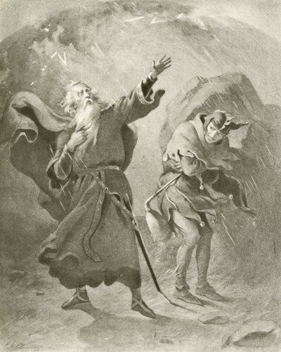 Král Lear. Akt III, Scéna II (hlubotisk) od Felix Octavius Carr Darley