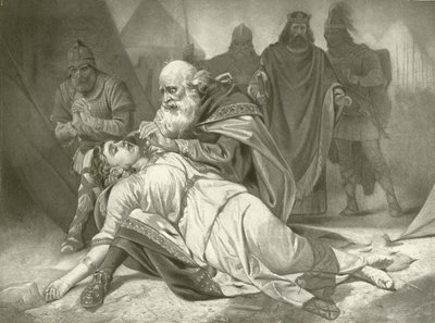 Král Lear. Akt V, scéna III (hlubotisk) od Felix Octavius Carr Darley