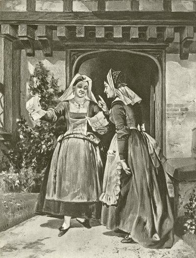 Veselé paničky z Windsoru. Akt II, Scéna I (hlubotisk) od Felix Octavius Carr Darley