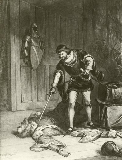 Třetí díl Jindřicha VI. Akt V-Scene VI (hlubotisk) od Felix Octavius Carr Darley