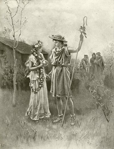Zimní příběh. IV. dějství, scéna III (hlubotisk) od Felix Octavius Carr Darley