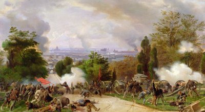 Boje na hřbitově Pere Lachaise v roce 1871 (olej na plátně) od Felix Philippoteaux