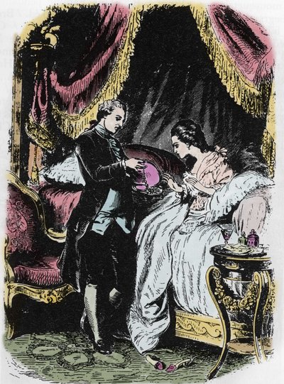 Královnin likér inspiruje pouzdro na náhrdelník. Kresba Felixe Philippoteauxe (1815-1884) pro „The Queen