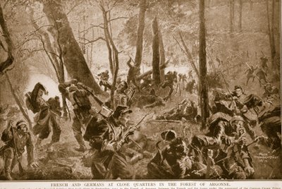 Francouzi a Němci v těsné blízkosti v lese Argonne, 1914-19 od Felix Schwormstadt