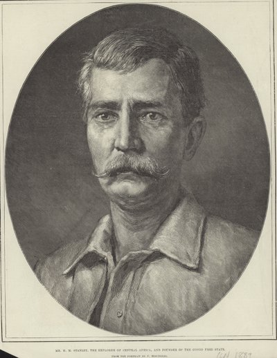 Henry Morton Stanley (rytina) od Felix Stone (after) Moscheles