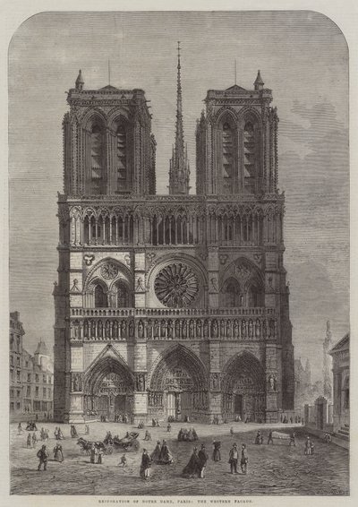 Obnova Notre Dame, Paříž, západní fasáda od Felix Thorigny