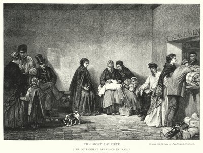 Mont de Piete, vládní zastavárna v Paříži (rytina) od Ferdinand (after) Heilbuth