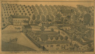 Majetek Johna P. a Cathariny Schuringové, Franklin Town, Allegheny County, Pennsylvania, 1883 od Ferdinand A. Brader
