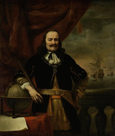 Michiel de Ruyter jako poručík-admirál od Ferdinand Bol