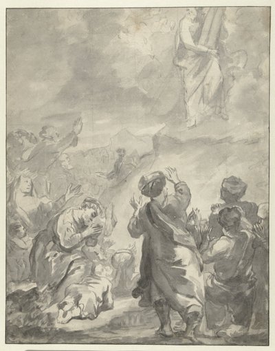 Mojžíš sestupující z hory Sinaj s Desaterem přikázání od Ferdinand Bol