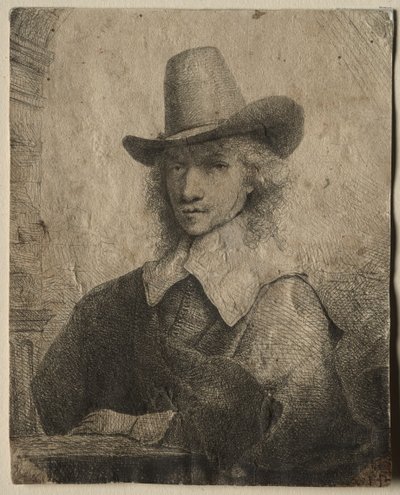 Portrét muže s vysokým kloboukem od Ferdinand Bol