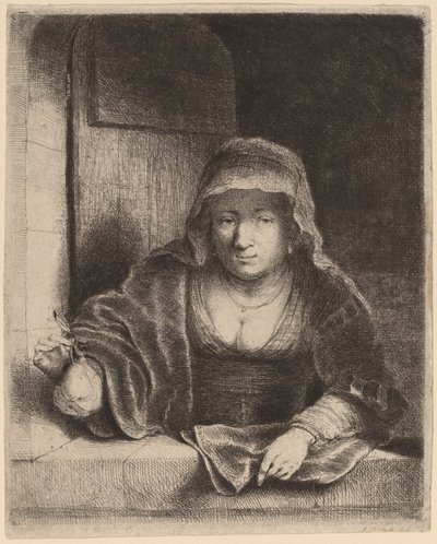 Žena s hruškou od Ferdinand Bol