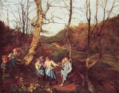 Jaro ve Vídeňském lese (Sběračky fialek) od Ferdinand Georg Waldmüller