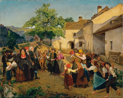 Rozloučení nevěsty s domem jejích rodičů - Höldrichsmühle od Ferdinand Georg Waldmuller