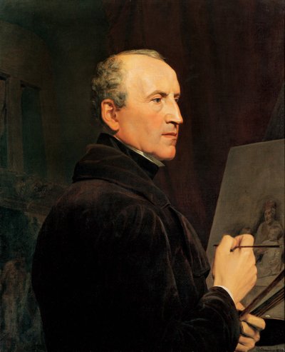 Autoportrét před stojanem od Ferdinand Georg Waldmuller