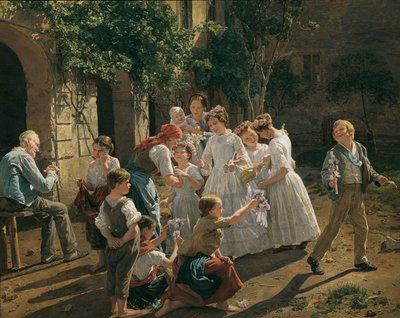 Ráno na svátek Božího těla od Waldmuellera, Ferdinand Georg (1793-1865). Olej na dřevě od Ferdinand Georg Waldmuller
