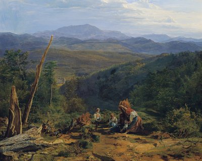 Krajina Wienerwald s hradem Wildegg od Ferdinand Georg Waldmuller