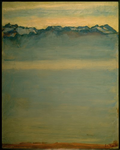 Ženevské jezero se Savojskými Alpami od Ferdinand Hodler