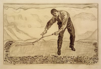 Sekačka na poli od Ferdinand Hodler