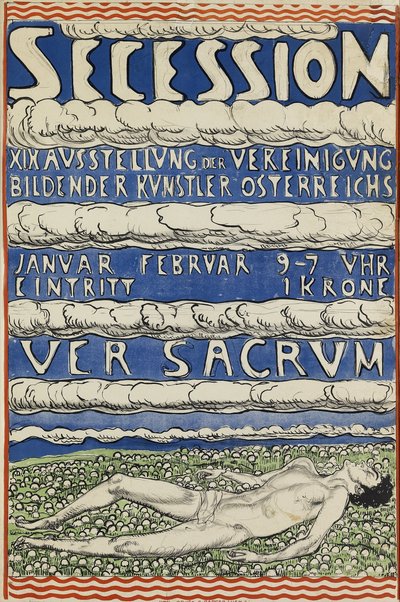 Plakát k výstavě vídeňské secese od Ferdinand Hodler