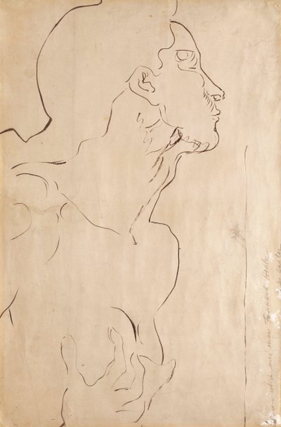 Studie pro „Pocit já“ (indický inkoust na papíře) od Ferdinand Hodler