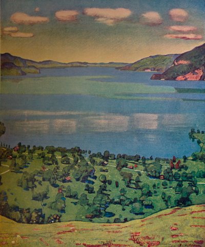 Jezero Thun, z Leissigenu, c1910. od Ferdinand Hodler