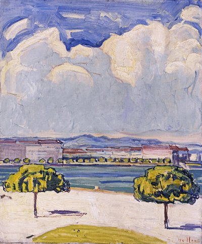 Quai du Mont-Blanc v Ženevě při pohledu z Jardin Anglais, c. 1910. od Ferdinand Hodler