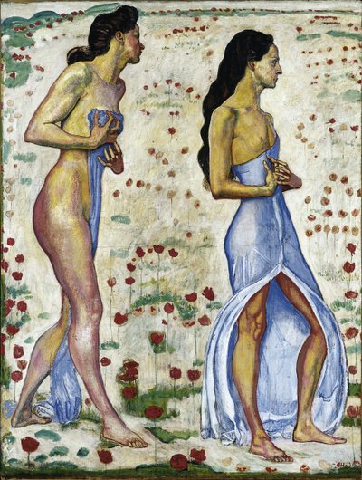Dvě ženy v květinách Emotion 1a, 1901-1906 od Ferdinand Hodler