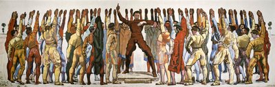 Jednomyslnost (přísaha). Druhá verze od Hodlera, Ferdinanda (1853-1918). Olej na plátně od Ferdinand Hodler
