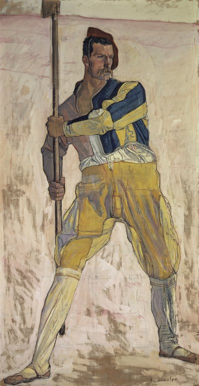 Válečník s halapartnou, kolem roku 1898 od Ferdinand Hodler